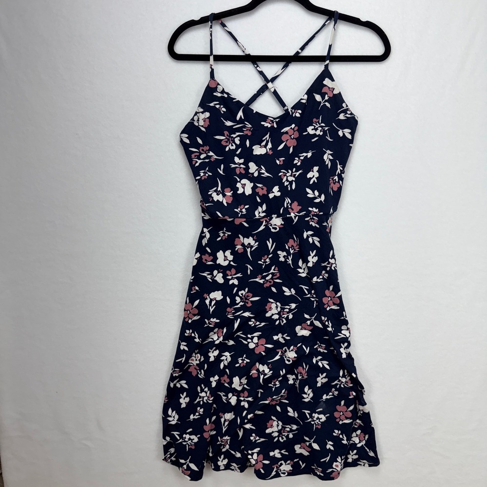 Nine Britton Floral Cami Dress Womens Small Navy Blue Cottagecore Boho Summer‎